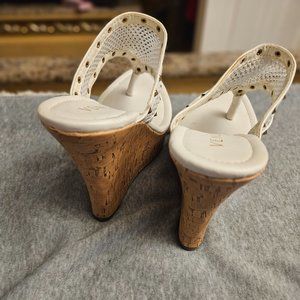 Venus never worn size 6.5 white thong wedges